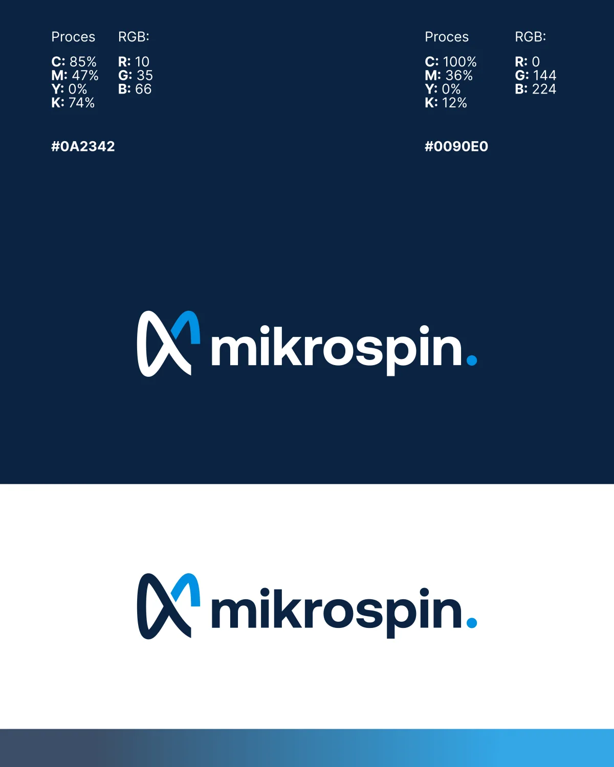 Mikrospin Farbpalette und Logo-Varianten