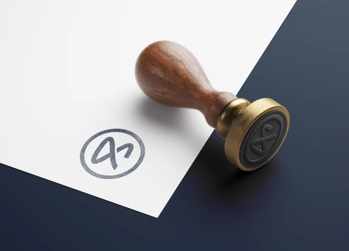 Mikrospin Logo als geprägter Stempel angewendet
