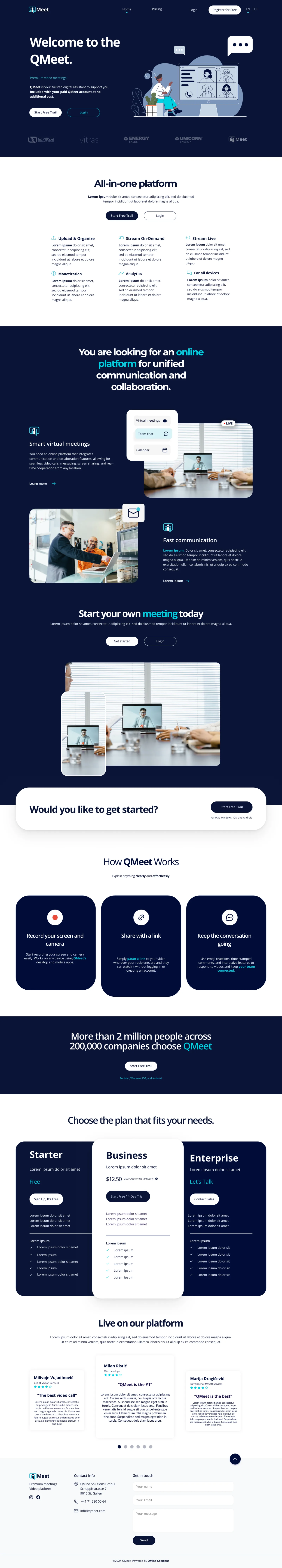 QMeet vollständige Startseite, Studio Deadline