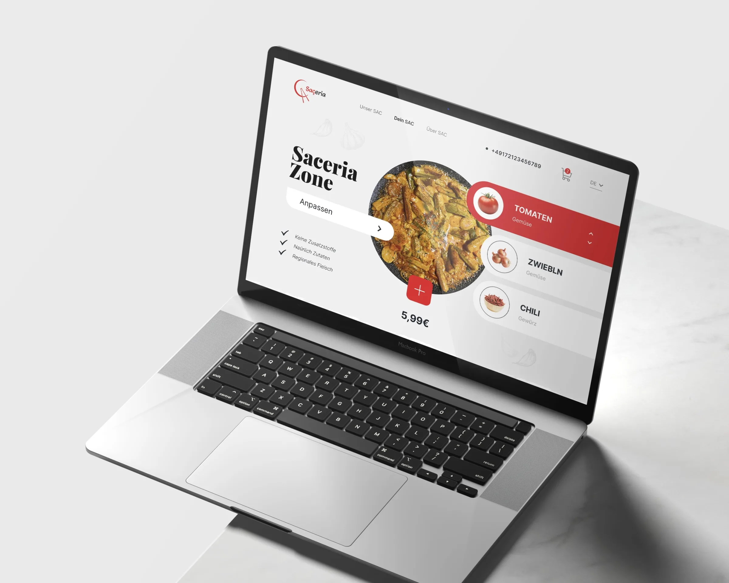Saceria e-commerce website design, premium lifestyle brand by Studio Deadline Belgrade