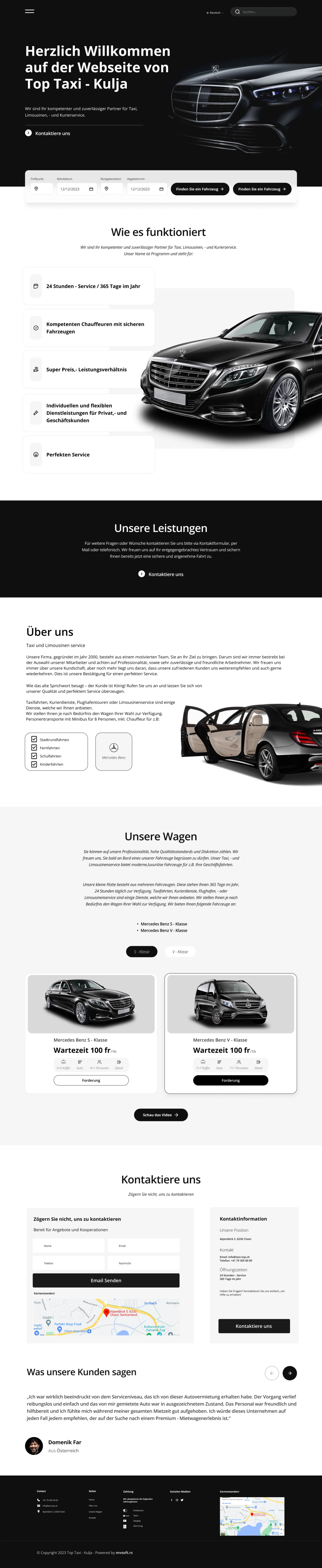 Top Taxi full homepage preview, Studio Deadline